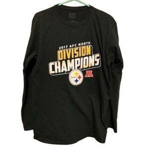 PITTSBURGH STEELERS 2017 AFC DIVISION CHAMPS SIZE LARGE LONG SLEEVED T-SHIRT